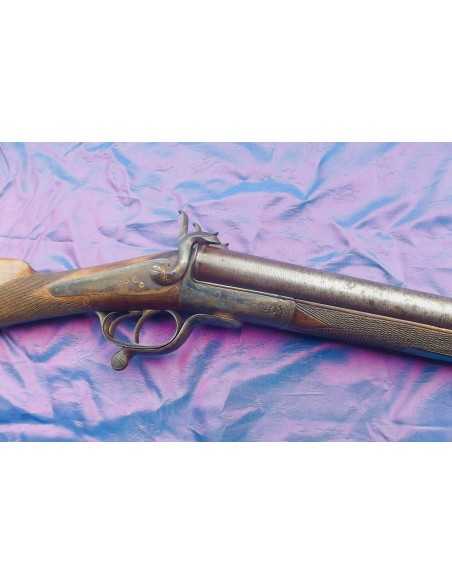 FUSIL DE CHASSE JUXTAPOSE A BROCHE LIEGEOIS.