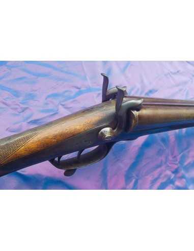 FUSIL DE CHASSE JUXTAPOSE A BROCHE LIEGEOIS.
