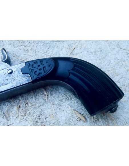 PISTOLET DE POCHE A PERCUSSION A CROSSE RENAISSANCE.