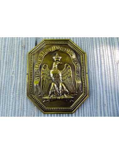 PLAQUE DE L’ADMINISTRATION DES FORETS SECOND EMPIRE.