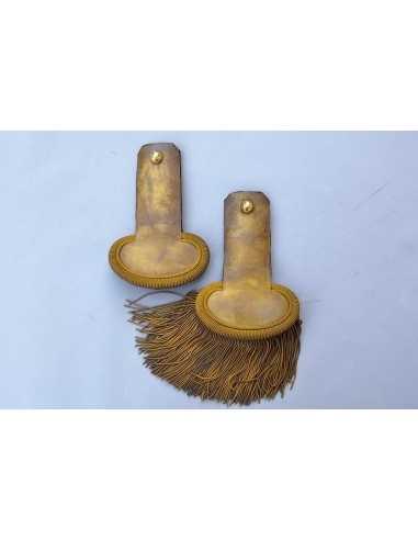PAIRE D’EPAULETTES D’OFFICIER D’ARTILLERIE IIIe REPUBLIQUE.