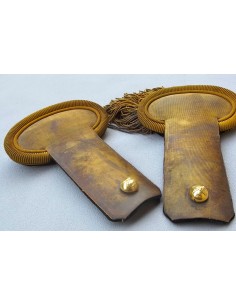 PAIRE D’EPAULETTES D’OFFICIER D’ARTILLERIE IIIe REPUBLIQUE. 2