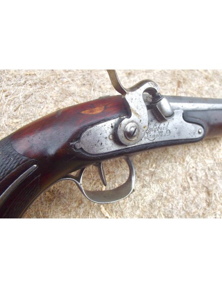 PISTOLET DE VOYAGE JALABERT-LAMOTTE, vers 1790, TRANSFORME À PERCUSSION.