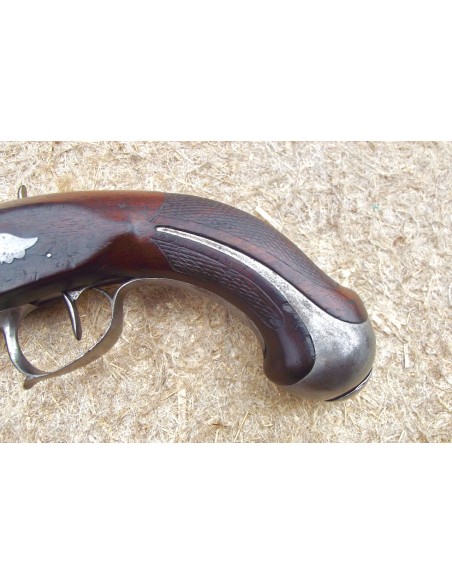 PISTOLET DE VOYAGE JALABERT-LAMOTTE, vers 1790, TRANSFORME À PERCUSSION.