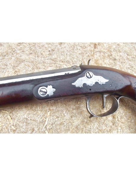 PISTOLET DE VOYAGE JALABERT-LAMOTTE, vers 1790, TRANSFORME À PERCUSSION.