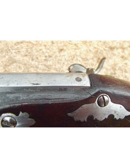 PISTOLET DE VOYAGE JALABERT-LAMOTTE, vers 1790, TRANSFORME À PERCUSSION.