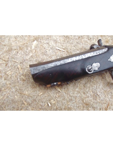PISTOLET DE VOYAGE TRANSFORME À PERCUSSION, vers 1790.