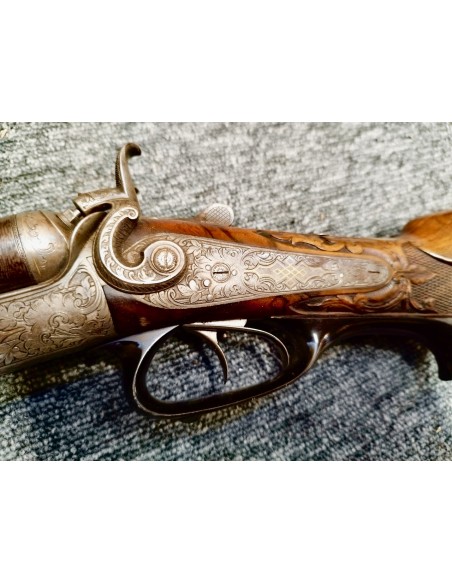 EXCEPTIONNEL FUSIL MIXTE DE LUXE A CHIENS EXTERNES SIGNE FOERSTER