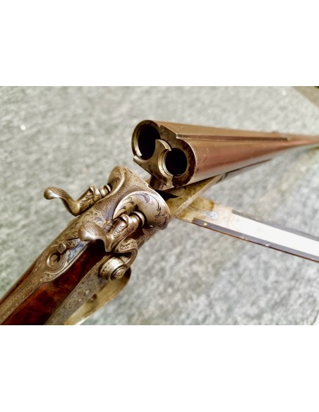 BEAU FUSIL MIXTE DE LUXE A CHIENS EXTERNES SIGNE HAYDT