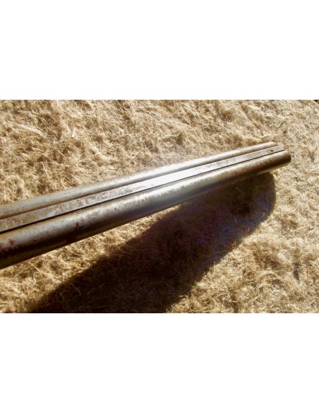 FUSIL DE CHASSE JUXTAPOSE A PERCUSSION CROSSE POLYCHROME.