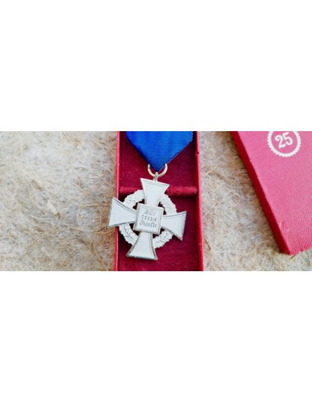 MEDAILLE « FÜR TREUE DIENSTE » 25 ANS DE SERVICE IIIe REICH DANS SA BOITE.