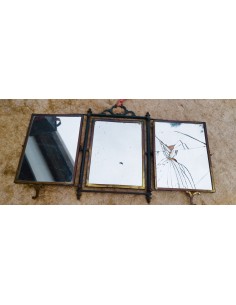 MIROIR TRIPTYQUE VERS 1900.
