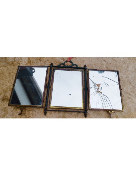 MIROIR TRIPTYQUE VERS 1900.