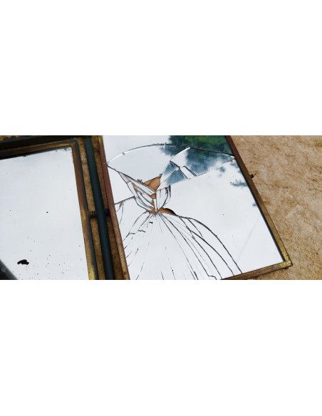 MIROIR TRIPTYQUE VERS 1900.