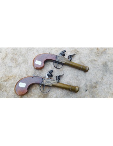 PAIRE DE PISTOLETS DE POCHE A SILEX...
